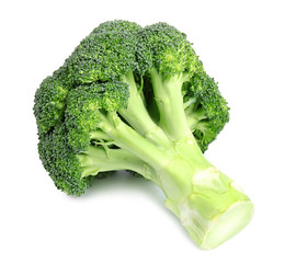 Fresh green broccoli on white background. Organic food