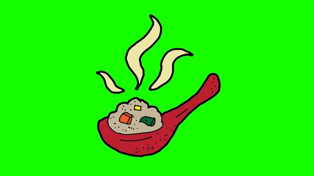 kids drawing green screen with theme of tablespoon