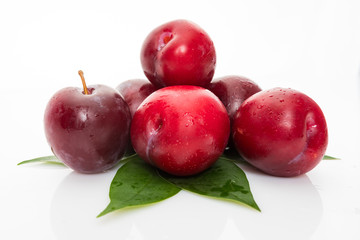fresh plum isolated on white background