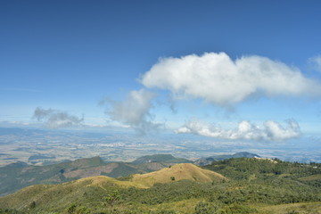 clouds over mountains