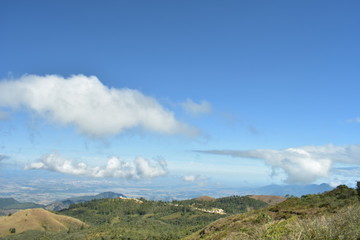 clouds over mountains