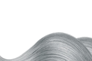 Gray shiny hair as background. Copyspace