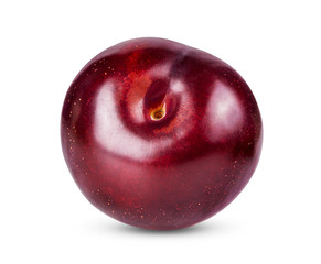 red cherry plum  isolated on white background. full depth of field