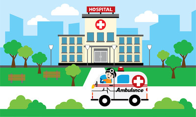Fototapeta na wymiar Medical concept with hospital buildings
