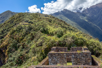 The ruins of the ancient Inca city of Choquequirao, alternative to Machu Picchu, Peru