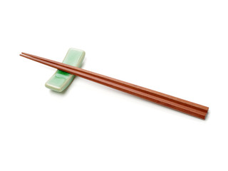 Chopsticks on white background 