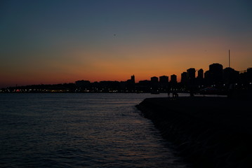 istanbul bostancı coast sunset