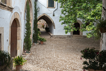 Courtyard of the medieval manor alfabia, Spain