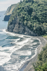 Surf, Black Sand and Coastline