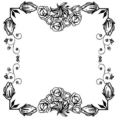Poster design for cute rose flower frame, space for your text. Vector