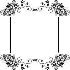 Flower frame and decorative border, on white background. Vector