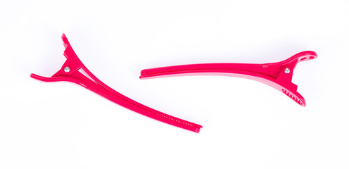 Pink Hair Clip Isolated on White background
