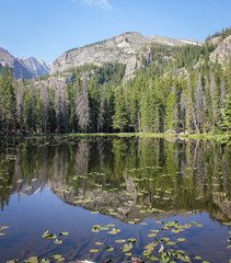 Rocky Mountain Lake and Mountains