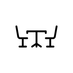 Table with chairs icon vector symbol illustration