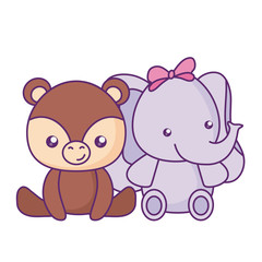 cute little bear with elephant baby character