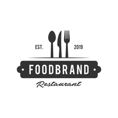 Restaurant Shop Design Emblem in Vintage Style logo vector