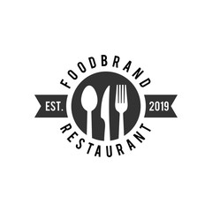 Restaurant Shop Design Emblem in Vintage Style logo vector