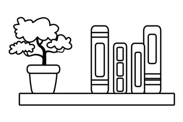 Isolated shelf with books design vector illustrator