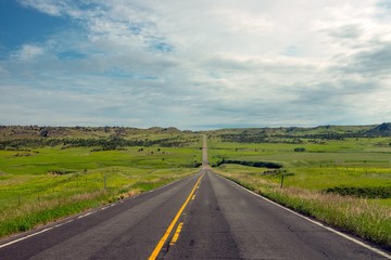 Fototapeta na wymiar Driving through the back roads of Montana