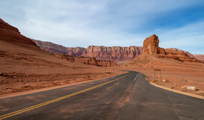 Entrance Road To Lees Ferry AZ Recreation Area.