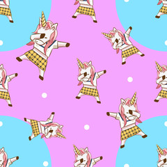 unicorn dabbing vector pattern graphic design