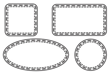 Simple Vector Black Square Rectangle Circle and Oval Frame for Certificate, Placard Go Xi Fat Cai, Imlek Moment or other China Related, at White Background