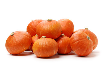 Orange pumpkin on white background 