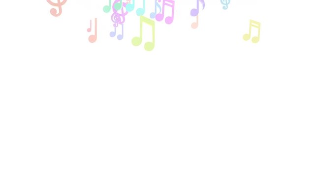 musical notes pastel color background. 3D Render.