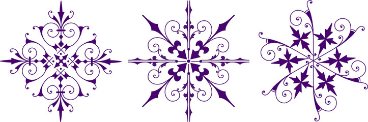 Ornamental circle floral pattern. rosetta ornamets.