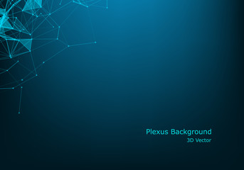 Connection science background. Modern polygonal technology with lines and dots.