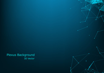 Connection science background. Modern polygonal technology with lines and dots.