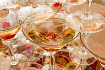 A slide of sparkling wine glasses.