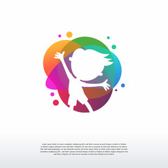 Fototapeta Colorful Kids Play logo vector, Children logo designs template, design concept, logo, logotype element for template obraz