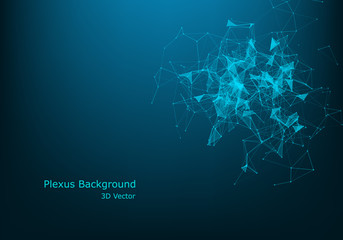 Geometric graphic background molecule and communication. Big data complex with compounds. Perspective backdrop. Minimal array Big data. Digital data visualization. Scientific vector illustration