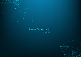 Abstract polygonal space low poly dark background with connecting dots and lines. Connection structure.