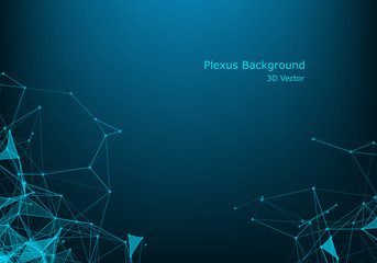 Abstract polygonal space low poly dark background with connecting dots and lines. Connection structure. Science background. Futuristic polygonal background. Triangular background. Wallpaper. Business