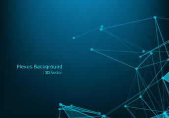 Abstract technology background. Science background. Big data. Background vector. Plexus effect. Network connection structure. Vector illustration.