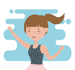 happy young woman celebrating character