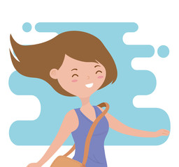 happy young woman celebrating character