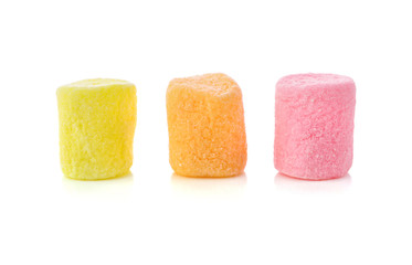 marshmallows isolated on white background.