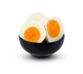 boiled egg isolated on white background