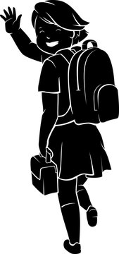 recommend clip art: School Girl Waving