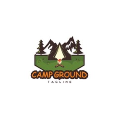 camping ground premium logo design