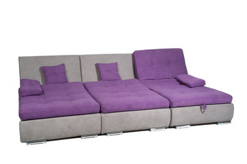 Folding sofa standing on a white background isolated