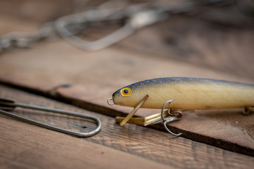 Black and gold swimming fishing lure  © Don Mroczkowski