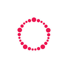 circle swirl dots logo frame vector
