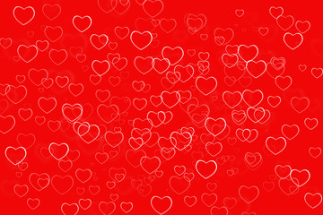 Heart white in the red background