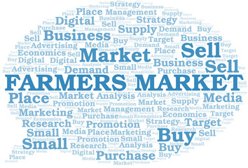 Fototapeta premium Farmers Market word cloud. Vector made with text only.