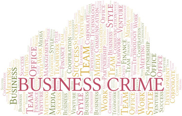 Obraz premium Business Crime word cloud. Collage made with text only.
