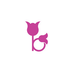 letter b flower shape beauty logo vector